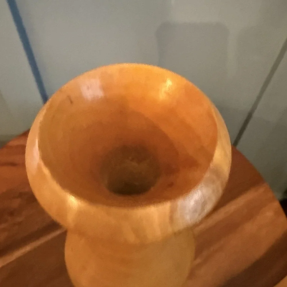 Vintage Hand Painted Wood Vase 12